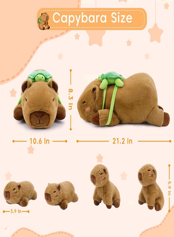SQEQE Capybara Stuffed Animals with Babies Inside, Capybara Plush with Mommy & 4 Babies, Cute Plushies with Turtle Backpack Decor, Soft Pillow Toy for Kids Adults - Image 5